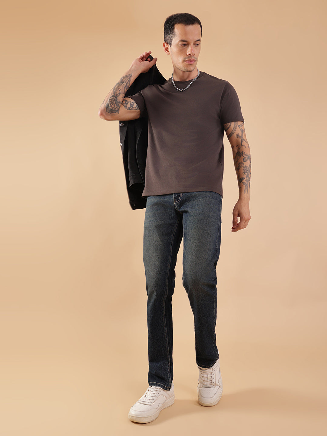 Men Slim Fit Jeans - Vintage Green