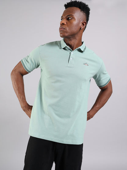 Mint Breeze Cotton Polo T-Shirt