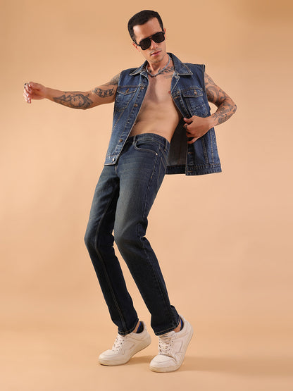 Men Slim Fit Jeans - Dark Indigo