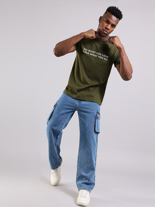 Olive Regular Fit T-Shirt -  “Do What You Love”