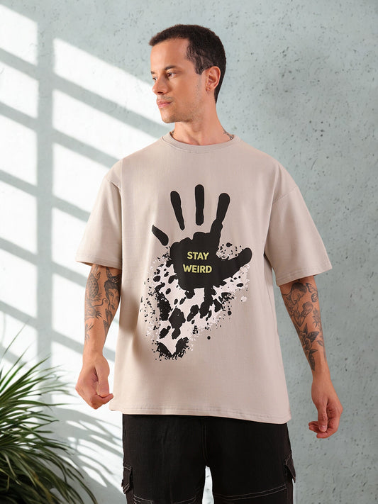 Stay Weird – Oversized Grey T-Shirt| HangerLoop Unisex Streetwear Tee