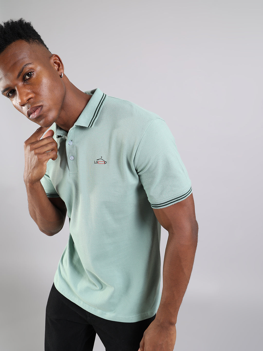 Mint Breeze Cotton Polo T-Shirt
