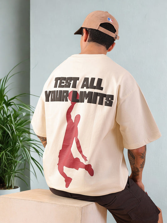 Test All Your Limits – Oversized Antique White T-Shirt | HangerLoop Unisex Streetwear Tee