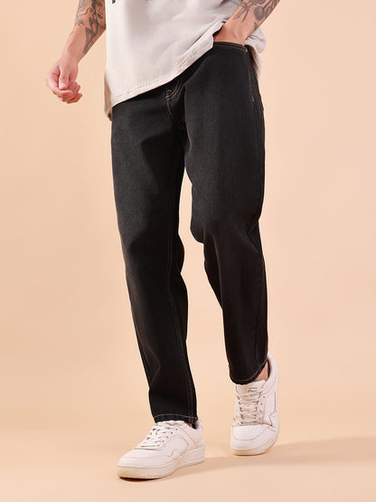 Men's Charcoal Black Tapered Fit Jeans