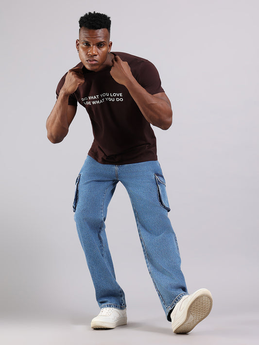 Brown Regular Fit T-Shirt - “Do What You Love”