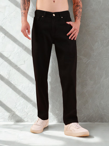 Men's Black Tapered Fit Jeans
