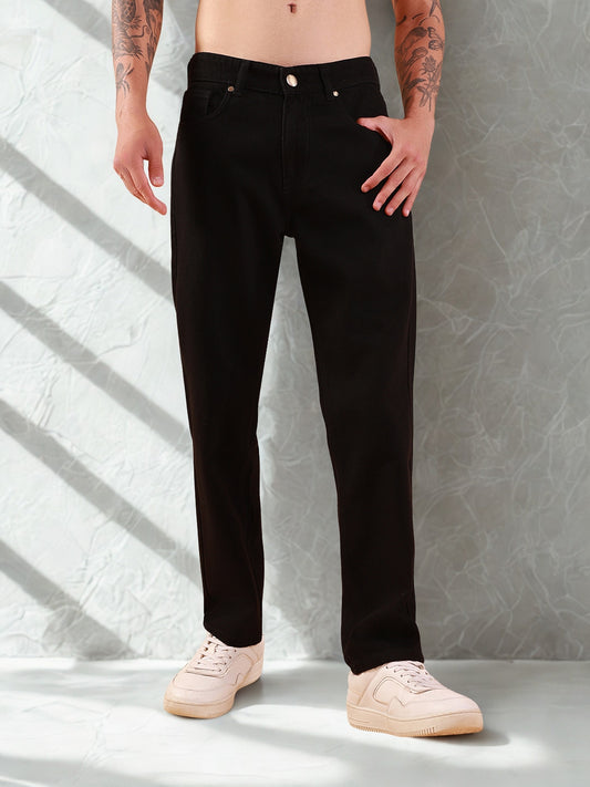 Men's Black Tapered Fit Jeans