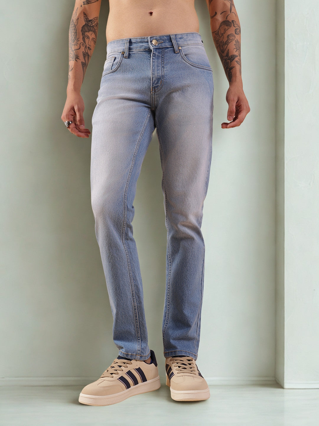 Men Slim Fit Jeans - Light Blue